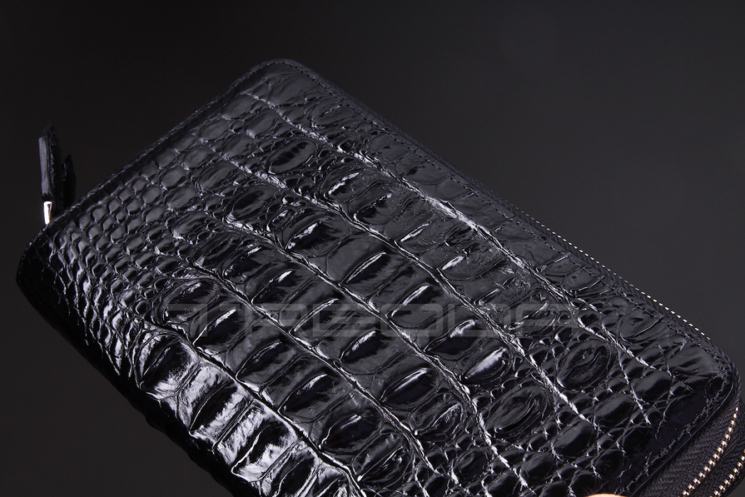 Клатч из кожи крокодила с боковой ручкой 21x11,5 см